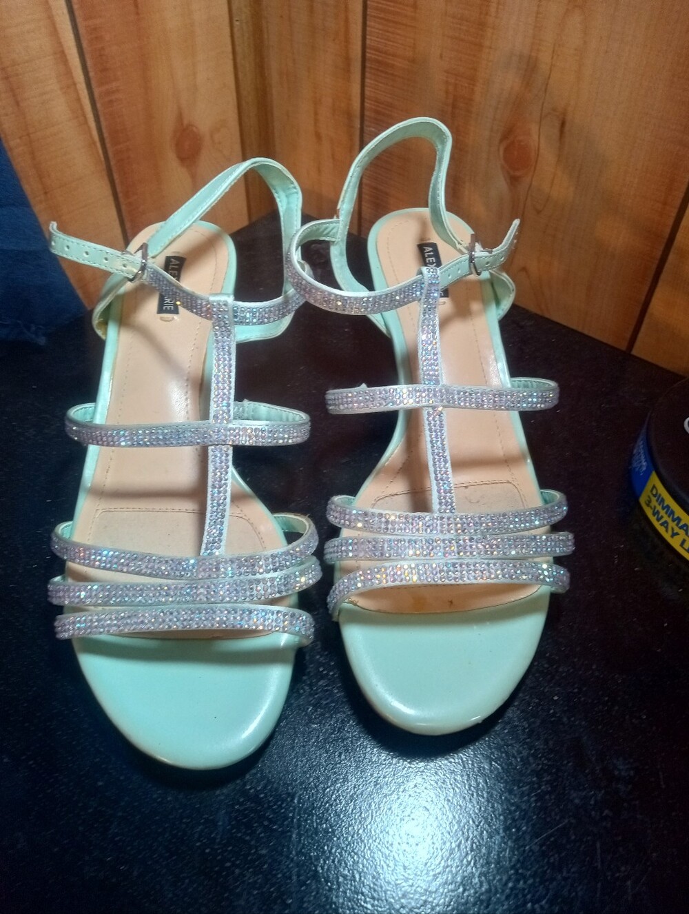 Alex Marie Mint Crystal-Strap Women's Sandals